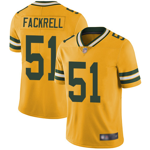 Green Bay Packers Limited Gold Men #51 Fackrell Kyler Jersey Nike NFL Rush Vapor Untouchable->women nfl jersey->Women Jersey